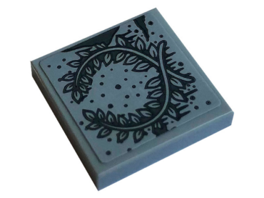 3068pb1453 - Tile 2 x 2 with Laurel Wreath Pattern (Sticker) - Set 70420