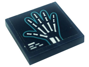 3068pb1517 - Tile 2 x 2 with Hand X-Ray Pattern (Sticker) - Set 41318