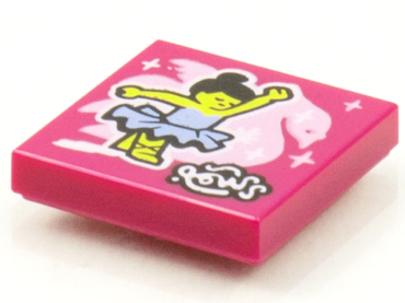 3068pb1542 - Tile 2 x 2 with BeatBit Album Cover - Ballerina and Swan Pattern