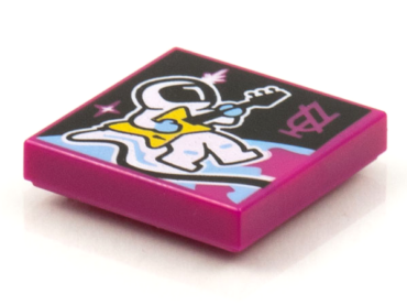 3068pb1584 - Tile 2 x 2 with BeatBit Album Cover - Astronaut Playing Guitar Pattern