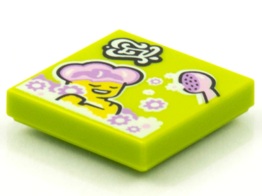 3068pb1585 - Tile 2 x 2 with BeatBit Album Cover - Woman in Bubble Bath with Shower Head Pattern
