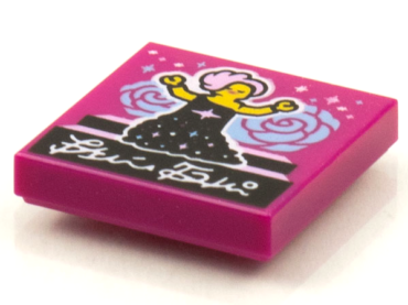 3068pb1601 - Tile 2 x 2 with BeatBit Album Cover - Singer with Pink Hair in Black Dress Pattern