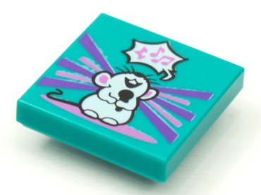 3068pb1640 - Tile 2 x 2 with BeatBit Album Cover - Singing Mouse Pattern
