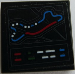 3068pb1651 - Tile 2 x 2 with Race Track Pattern (Sticker) - Set 75879