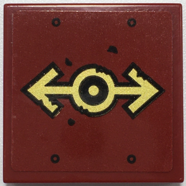 3068pb1707 - Tile 2 x 2 with Gold Train Logo with Black Outline, Rivets Pattern (Sticker) - Set 70424