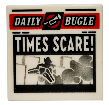 3068pb1726 - Tile 2 x 2 with Newspaper 'DAILY BUGLE' and 'TIMES SCARE!' Pattern