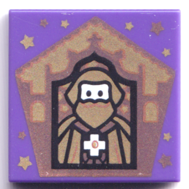 3068pb1745 - Tile 2 x 2 with HP Chocolate Frog Card Godric Gryffindor Pattern