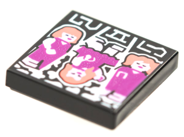 3068pb1764 - Tile 2 x 2 with BeatBit Album Cover - Girls Dancing, Middle Upside Down Pattern