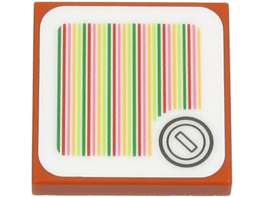 3068pb2079 - Tile 2 x 2 with Super Mario Scanner Code Coin Pattern (Sticker) - Sets 71407 / 71412 / 71419 / 71423 / 71435