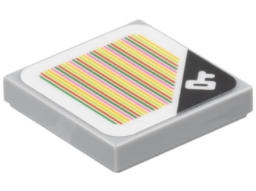3068pb2301 - Tile 2 x 2 with Super Mario Scanner Code Key Block Pattern (Sticker) - Sets 71423 / 71432