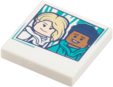 3068pb2695 - Tile 2 x 2 with Polaroid Photo with Gwen Stacy and Miles Morales Minifigures Pattern