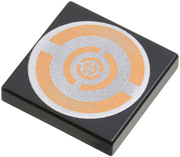 3068px14 - Tile 2 x 2 with Silver and Copper Circular Pattern