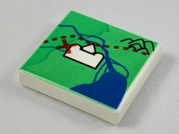 3068px34 - Tile 2 x 2 with Orient India Map Pattern