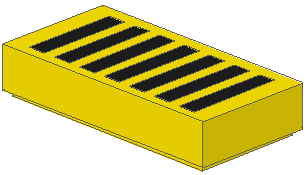 3069p05 - Tile 1 x 2 with Black Grille Pattern