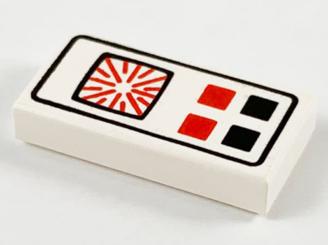 3069p25 - Tile 1 x 2 with Red and Black Buttons Computer Pattern
