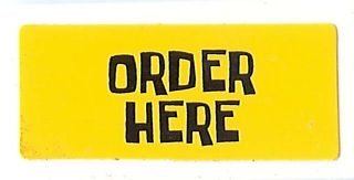 3069pb0022 - Tile 1 x 2 with Black 'ORDER HERE' on Yellow Background Pattern (Sticker) - Set 3825