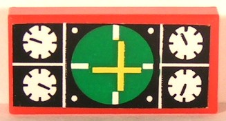 3069pb0055 - Tile 1 x 2 with Avionics Green Pattern (Sticker) - Sets 8429 / 8812