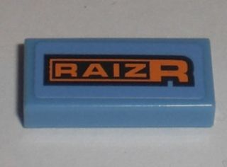 3069pb0117 - Tile 1 x 2 with Orange and Black 'RAIZR' Pattern (Sticker) - Set 8193