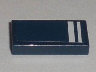 3069pb0118 - Tile 1 x 2 with 2 White Stripes Pattern (Sticker) - Set 8194