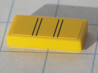 3069pb0122 - Tile 1 x 2 with 4 Thin Black Stripes Pattern (Sticker) - Set 8122