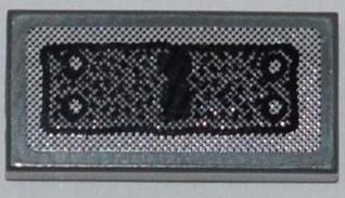 3069pb0207 - Tile 1 x 2 with Bolted Panel and Keyhole Pattern (Sticker) - Set 7985