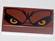 3069pb0294 - Tile 1 x 2 with Bright Light Orange Eyes, Furrowed Brow Pattern