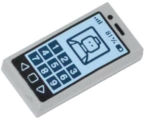 3069pb0304 - Tile 1 x 2 with Cell Phone / Smartphone with '81%' and Minifigure on Screen Pattern