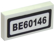 3069pb0541 - Tile 1 x 2 with 'BE60146' Pattern (Sticker) - Set 60146