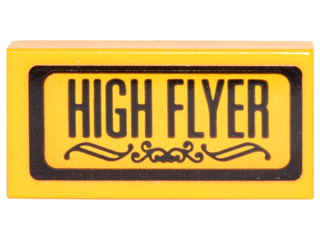 3069pb0548 - Tile 1 x 2 with Black Border, Scrollwork and 'HIGH FLYER' Pattern (Sticker) - Set 70911