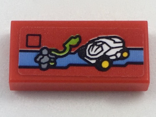 3069pb0621 - Tile 1 x 2 with Miniature Set 70588 Pattern (Sticker) - Set 40178