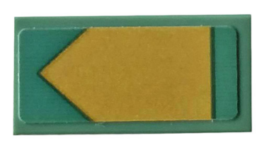 3069pb0776 - Tile 1 x 2 with Gold Arrow on Sand Green Background Pattern (Sticker) - Set 70612