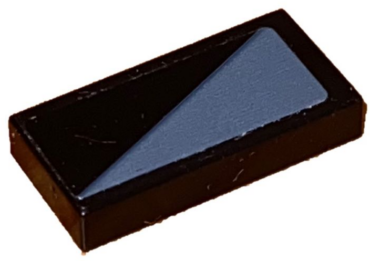 3069pb0784R - Tile 1 x 2 with Dark Bluish Gray Triangle Pattern Model Right Side (Sticker) - Set 75892