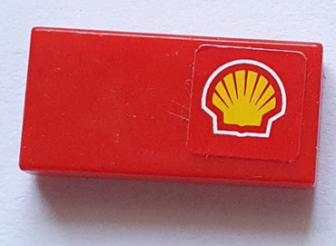 3069pb0927R - Tile 1 x 2 with Shell Logo Pattern Model Right Side (Sticker) - Sets 8153 / 8155
