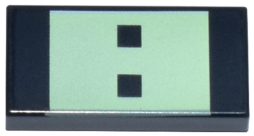 3069pb1227 - Tile 1 x 2 with Yellowish Green Rectangle with 2 Squares Pattern