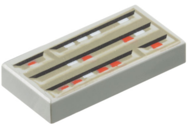 3069ps1 - Tile 1 x 2 with SW Computer Pattern