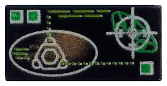 3069px17 - Tile 1 x 2 with Copper and Silver Elliptical Display Pattern