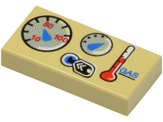 3069px23 - Tile 1 x 2 with Car Gauges Pattern