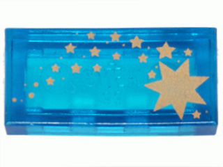 3069px39 - Tile 1 x 2 with Gold Stars Pattern