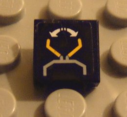 3070pb041 - Tile 1 x 1 with Crane and Arrows Pattern (Sticker) - Set 8479