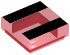 3070pb252 - Tile 1 x 1 with 2 Black Stripes Pattern