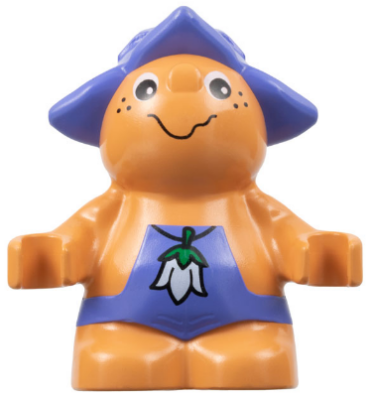 31233pb02 - Duplo Figure Little Forest Friends, Male, Medium Violet Outfit with White Flower (Toot Bluebell)