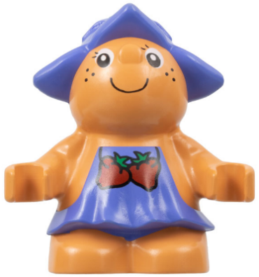 31234pb02 - Duplo Figure Little Forest Friends, Female, Medium Violet Dress with Strawberries (Jingle Bluebell)