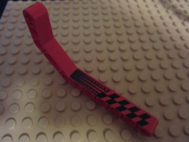 32009pb009L - Technic, Liftarm, Modified Bent Thick 1 x 11.5 Double with Black Tire Tread and Checkered Pattern Model Left Side (Sticker) - Set 8242