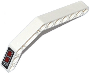 32009pb024L - Technic, Liftarm, Modified Bent Thick 1 x 11.5 Double with Red and Silver Taillights Pattern Model Left Side (Sticker) - Set 42047