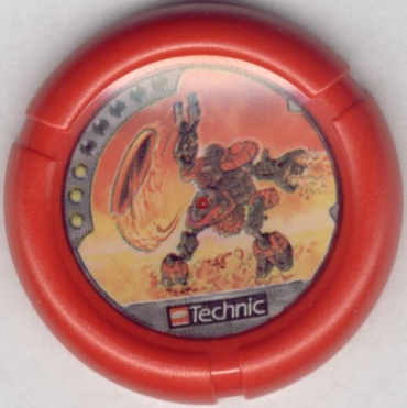 32171pb008 - Throwing Disk with Throwbot Torch / Slizer Fire 3 Pips, LEGO Technic Logo, and Robot Throwing Disk Pattern