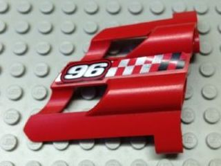 32190pb09 - Technic, Panel Fairing # 1 Large Short, Large Holes, Side A with Silver '96' Pattern (Sticker) - Set 8279