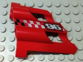 32191pb09 - Technic, Panel Fairing # 2 Large Short, Large Holes, Side B with Silver '96' Pattern (Sticker) - Set 8279