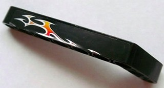 32271pb004L - Technic, Liftarm, Modified Bent Thick 1 x 9 (7 - 3) with Flames Pattern Model Left (Sticker) - Set 8646