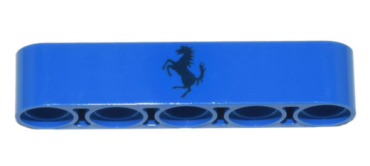 32316pb074 - Technic, Liftarm Thick 1 x 5 with Ferrari Logo Black Horse Pattern