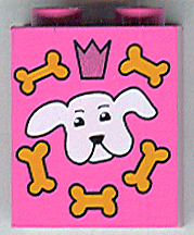 3245bpx7 - Brick 1 x 2 x 2 with Inside Axle Holder with Dog Biscuit Box Pattern